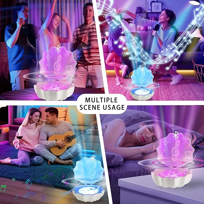 مصباح على شكل صدفة مع مكبر صوت بلوتوث