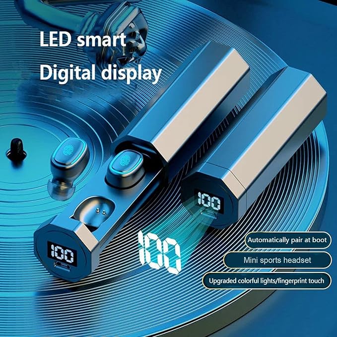 سماعات أذن لاسلكية حقيقية مع شاشة رقمية