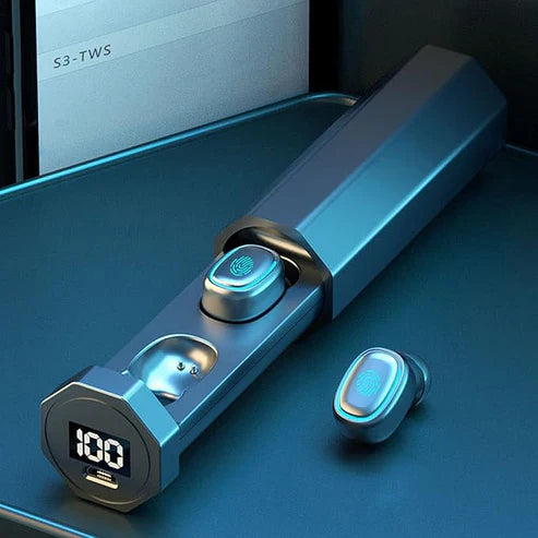 سماعات أذن لاسلكية حقيقية مع شاشة رقمية