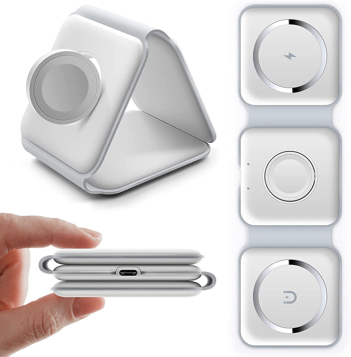 3-in-1 Wireless Charger Dubai | Fast Charging Station for Phone, Watch & AirPods
