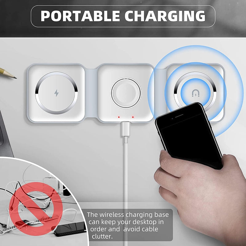 3-in-1 Wireless Charger Dubai | Fast Charging Station for Phone, Watch & AirPods