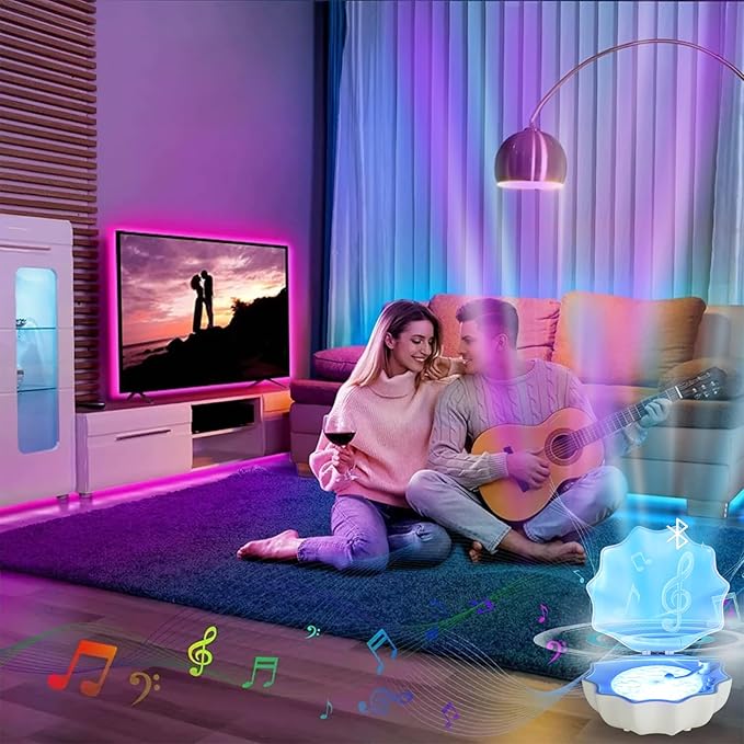 مصباح على شكل صدفة مع مكبر صوت بلوتوث