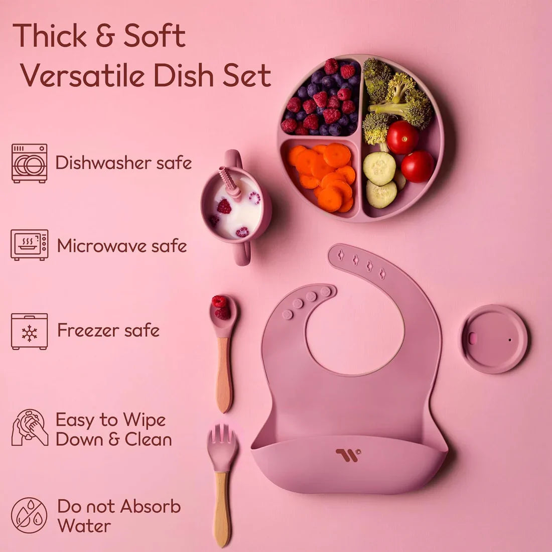 طقم أدوات مائدة للأطفال من السيليكون